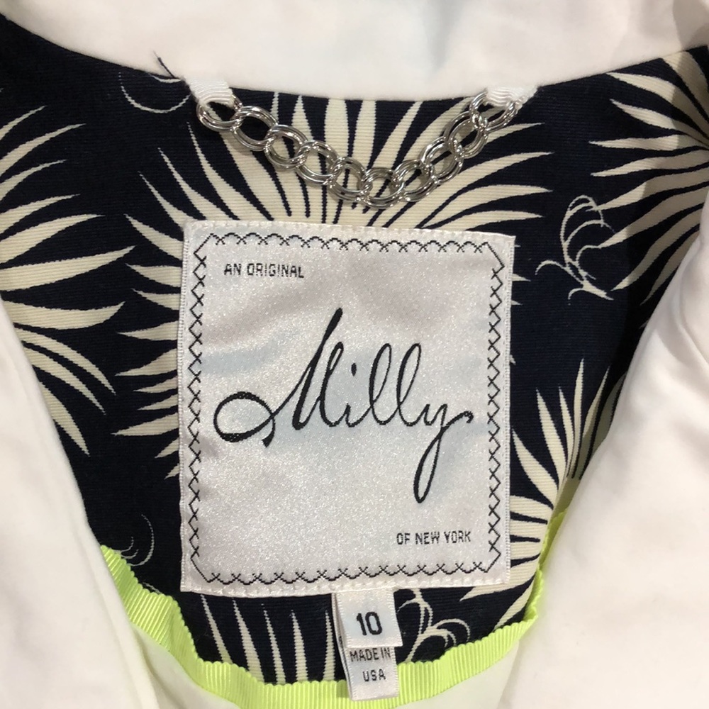 MILLY White Blazer Jacket w/Stretch - Picture 2 of 10
